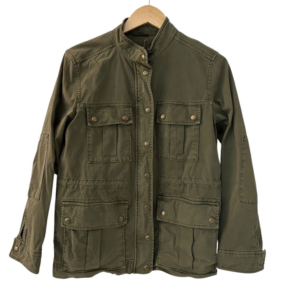 GAP Women's Army Green Snap and Full Zip Stretchy Utility Jacket Size XS
